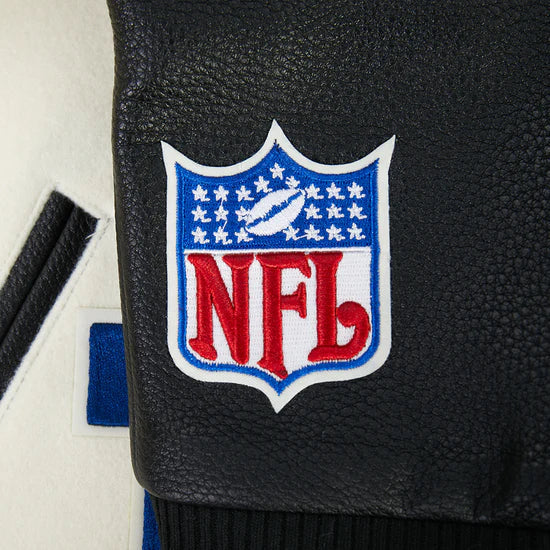 Detroit Lions NFL Pro Standard Men Eggshell/Black Modern Originals Rib Wool Varsity Jacket product image 10, provided for