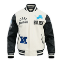 Detroit Lions NFL Pro Standard Men Eggshell/Black Modern Originals Rib Wool Varsity Jacket product image 1, provided for