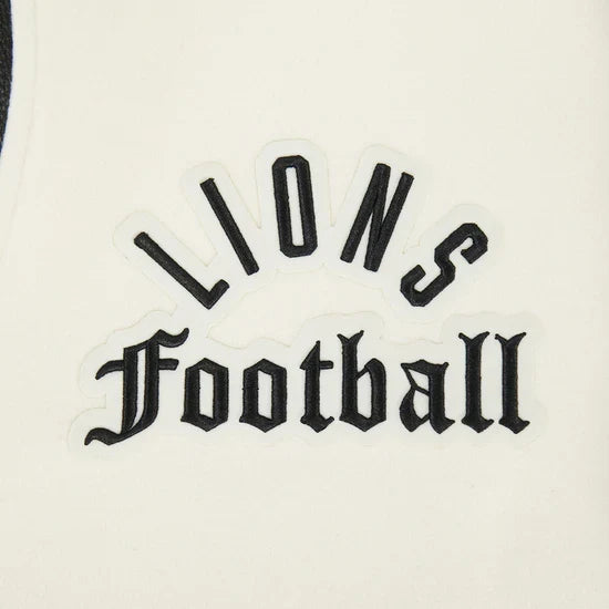 Detroit Lions NFL Pro Standard Men Eggshell/Black Modern Originals Rib Wool Varsity Jacket product image 7, provided for