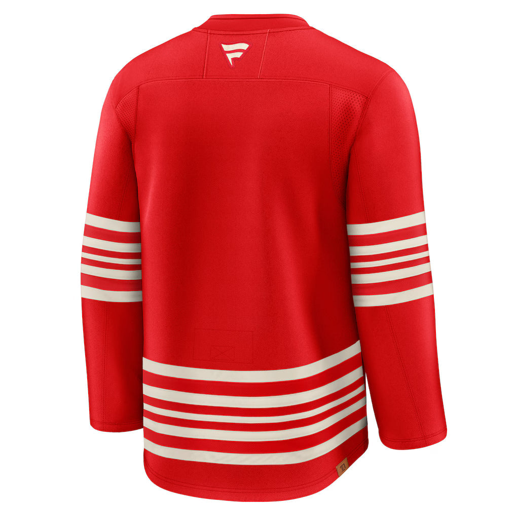 Detroit Red Wings NHL Fanatics Branded Men Red Centennial Premium Jersey product image 2, provided for visual reference and