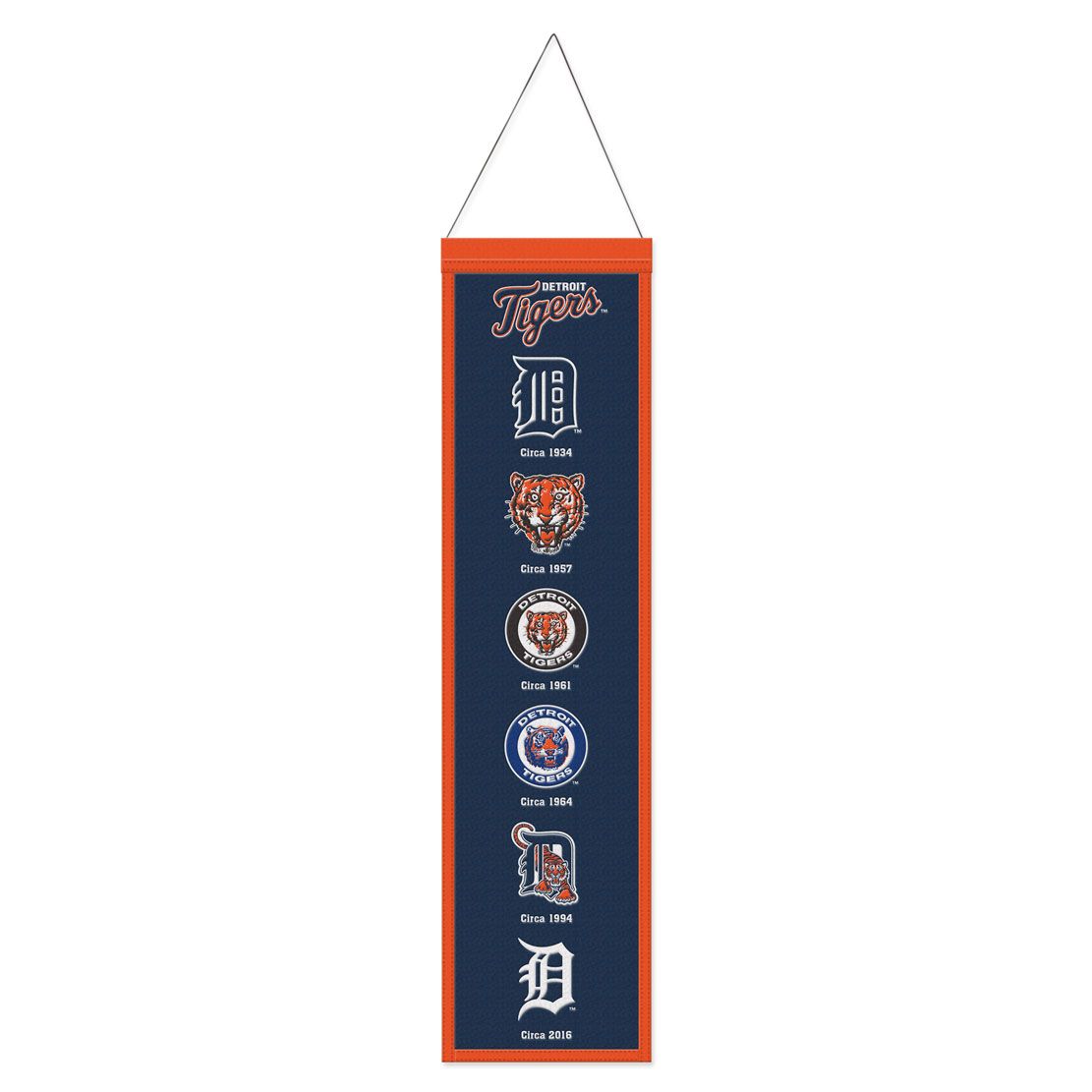 Detroit Tigers MLB WinCraft 8"x32" Wool Heritage Logo Banner product image 1, provided for visual reference and product