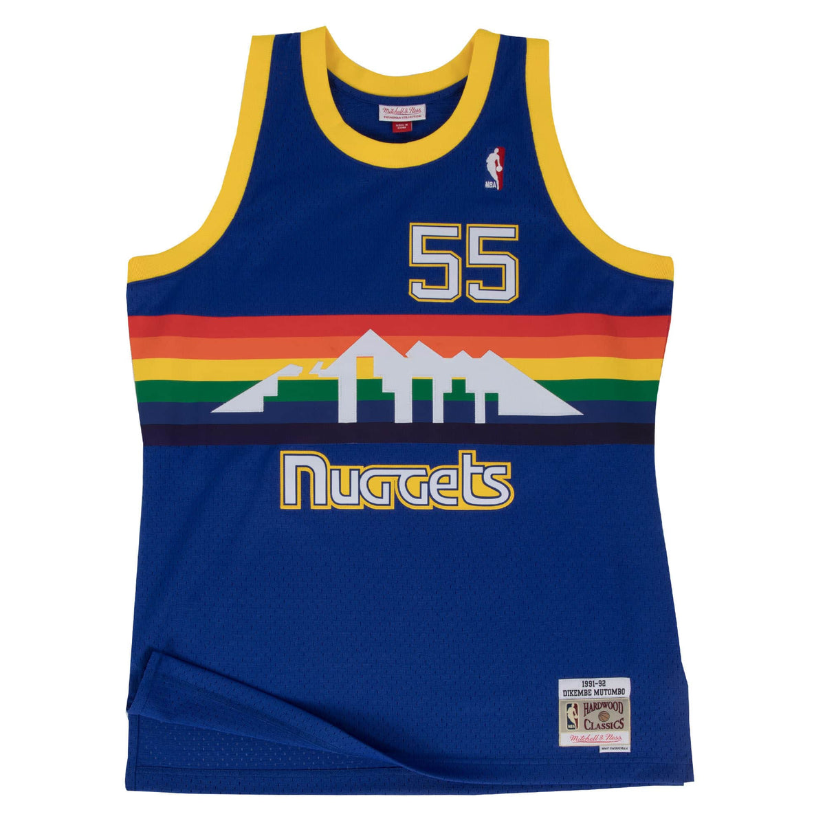 Dikembe Mutombo Denver Nuggets NBA Mitchell & Ness Men Royal Blue 1991-92 Hardwood Classics Swingman Jersey product image 2,