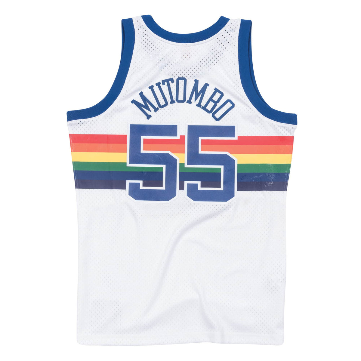 Dikembe Mutombo Denver Nuggets NBA Mitchell & Ness Men White 1991-92 Hardwood Classics Swingman Jersey product image 1,
