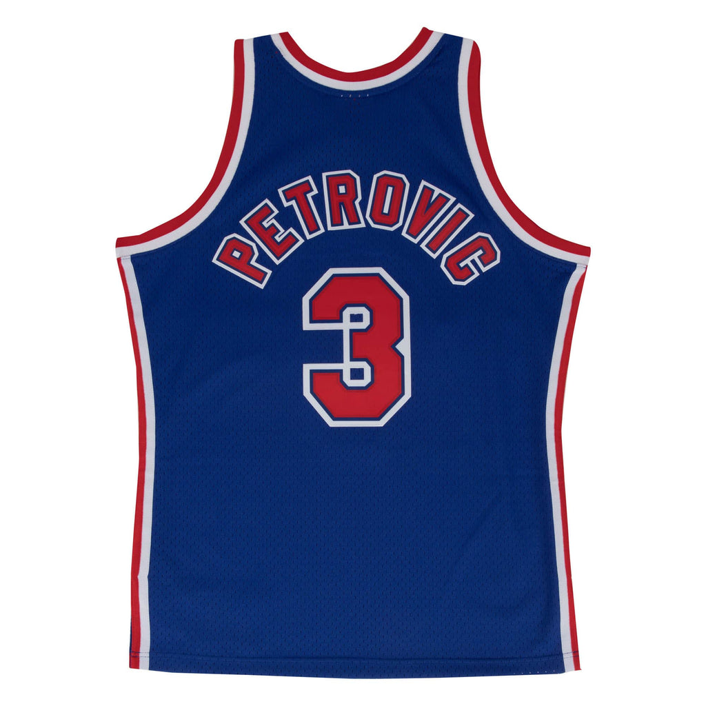 Drazen Petrovic New Jersey Nets NBA Mitchell & Ness Men Royal Blue 1992-93 Hardwood Classics Swingman Jersey product image