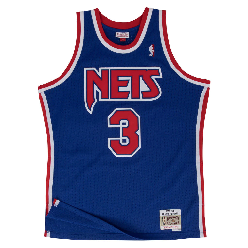 Drazen Petrovic New Jersey Nets NBA Mitchell & Ness Men Royal Blue 1992-93 Hardwood Classics Swingman Jersey product image