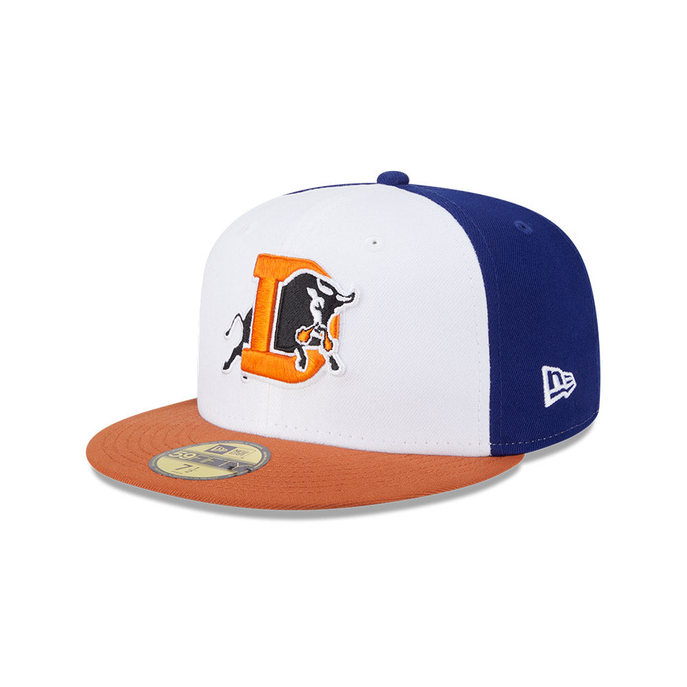 Durham Bulls MiLB New Era Men White/Orange 59Fifty Authentic Collection Fitted Hat product image 1, provided for visual