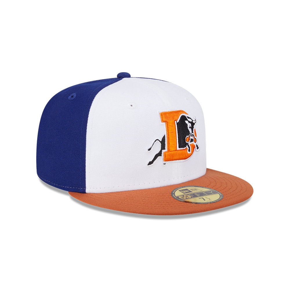 Durham Bulls MiLB New Era Men White/Orange 59Fifty Authentic Collection Fitted Hat product image 4, provided for visual