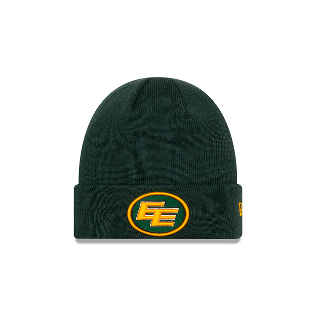 Edmonton Elks CFL New Era Men Forest Green Raised Cuff Knit Hat product image 1, provided for visual reference and product