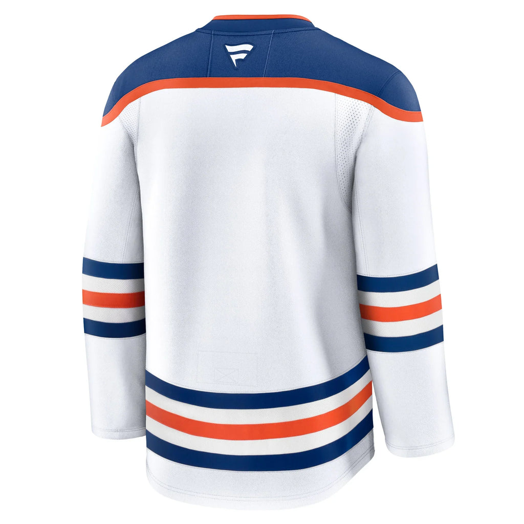 Edmonton Oilers NHL Fanatics Branded Men White Premium Jersey product image 2, provided for visual reference and product