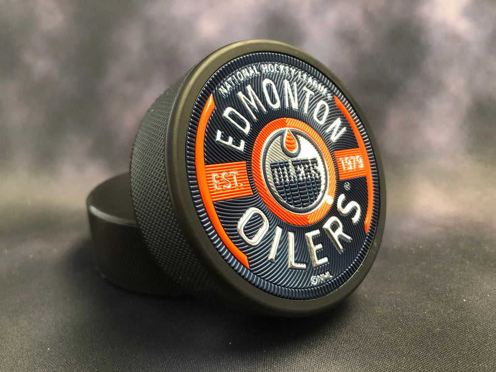 Edmonton Oilers NHL Gear Trimflexx Hockey Puck product image 4, provided for visual reference and product detail review