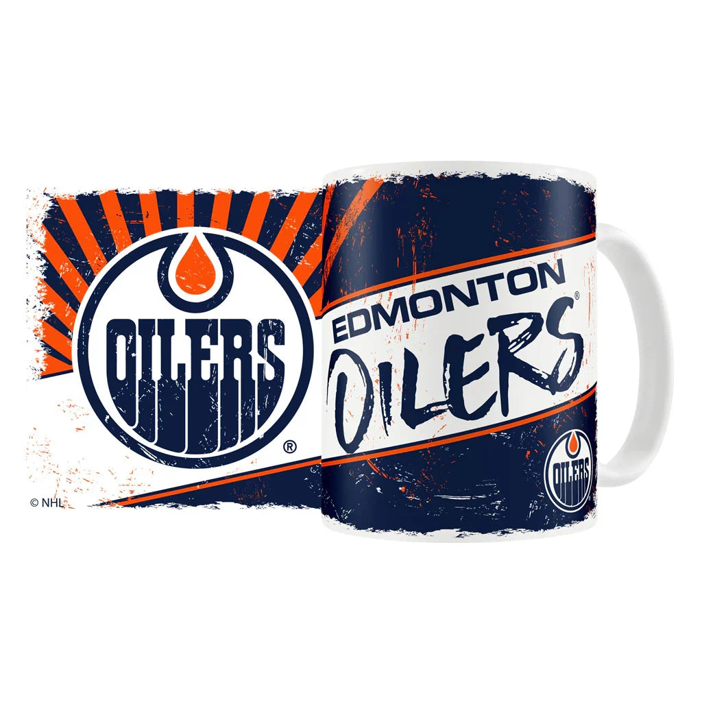 Edmonton Oilers NHL Mustang 15oz Classic Design Sublimated Mug product image 1, provided for visual reference and product