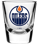 Edmonton Oilers NHL TSV 2oz Round Shot Glass product image 1, provided for visual reference and product detail review