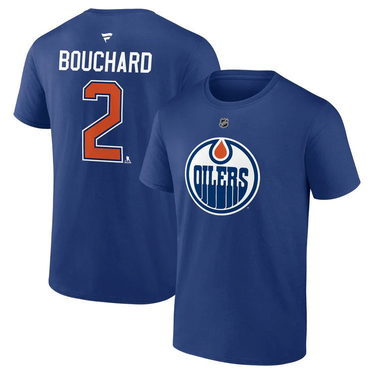 Evan Bouchard Edmonton Oilers NHL Fanatics Branded Men Royal Blue Authentic T-Shirt product image 2, provided for visual