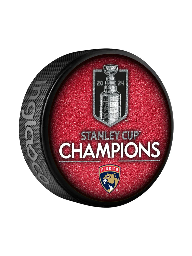 Florida Panthers NHL Inglasco 2024 Stanley Cup Champions Special Edition Glitter Puck In Cube product image 1, provided for