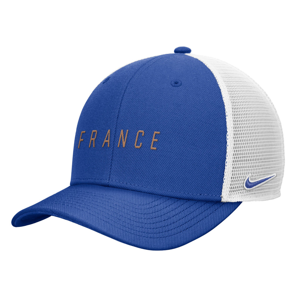 France National Team FIFA Nike Men Royal Blue Rise Trucker Adjustable Hat product image 1, provided for visual reference and
