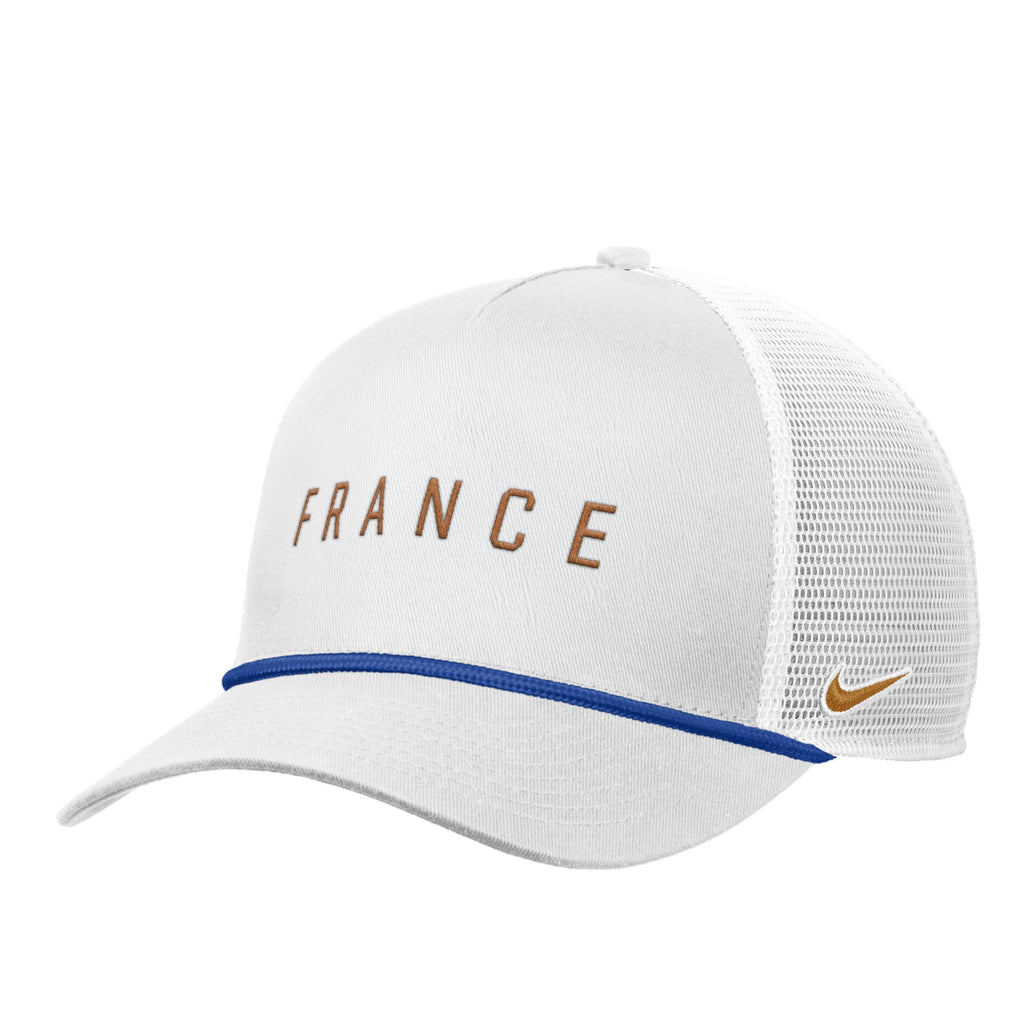 France National Team FIFA Nike Men White Rise Rope Trucker Adjustable Hat product image 1, provided for visual reference and
