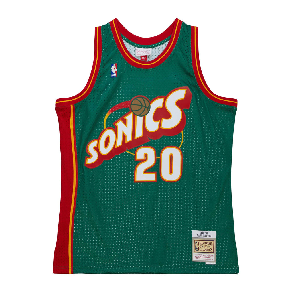Gary Payton Seattle Supersonics NBA Mitchell & Ness Men Green 1995-96 Hardwood Classics Swingman Jersey product image 2,