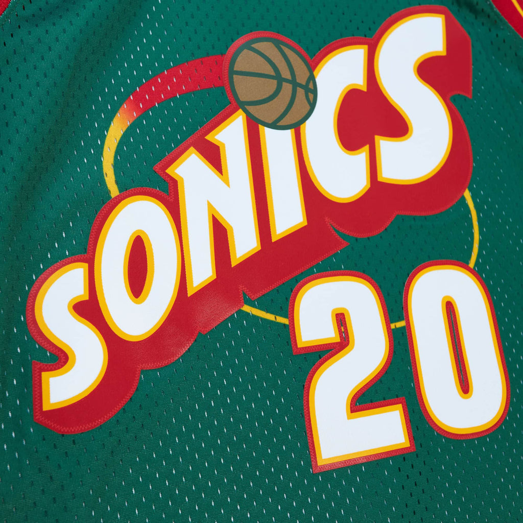 Gary Payton Seattle Supersonics NBA Mitchell & Ness Men Green 1995-96 Hardwood Classics Swingman Jersey product image 3,