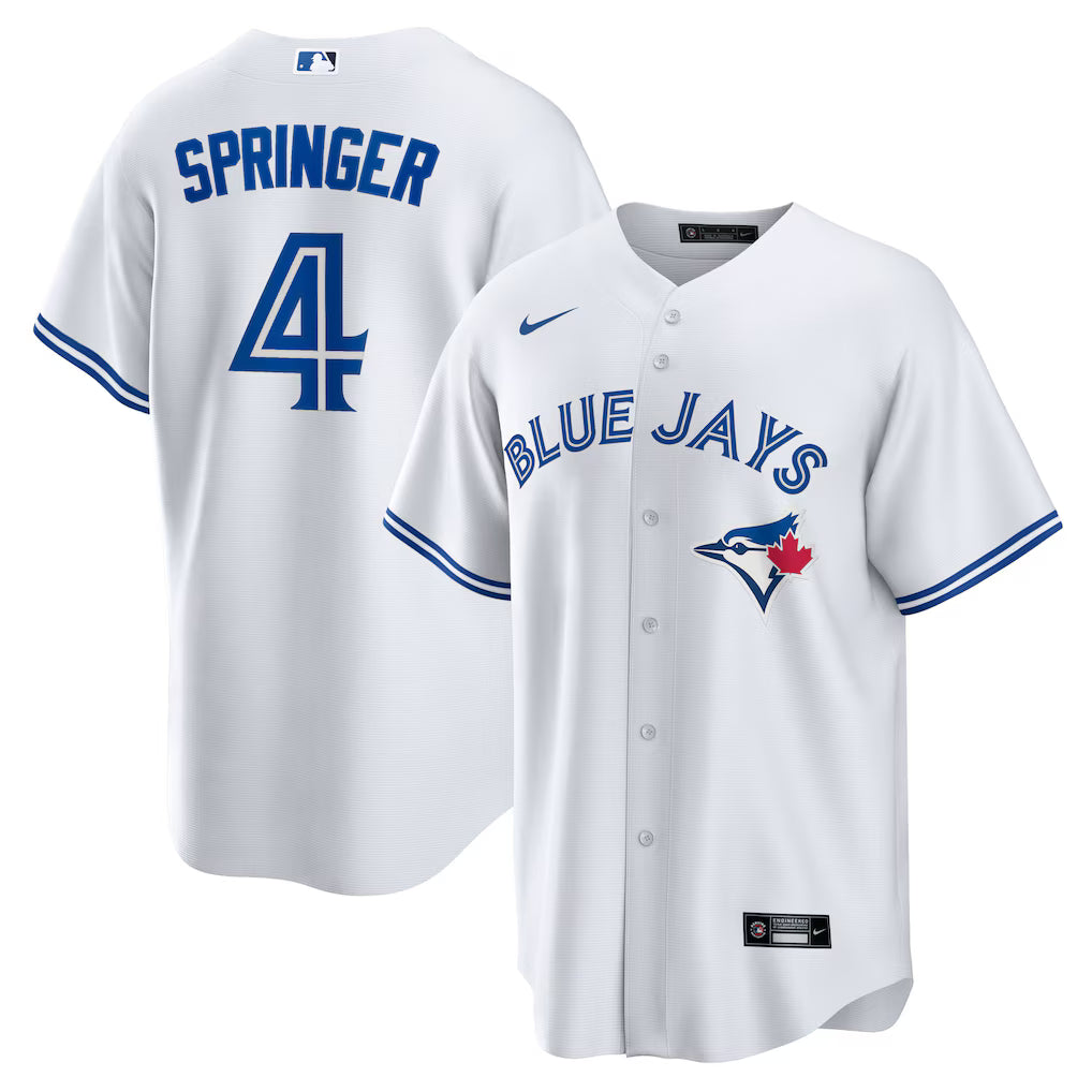 George Springer Toronto Blue Jays MLB Nike Men White Home Replica Jersey product image 3, provided for visual reference and
