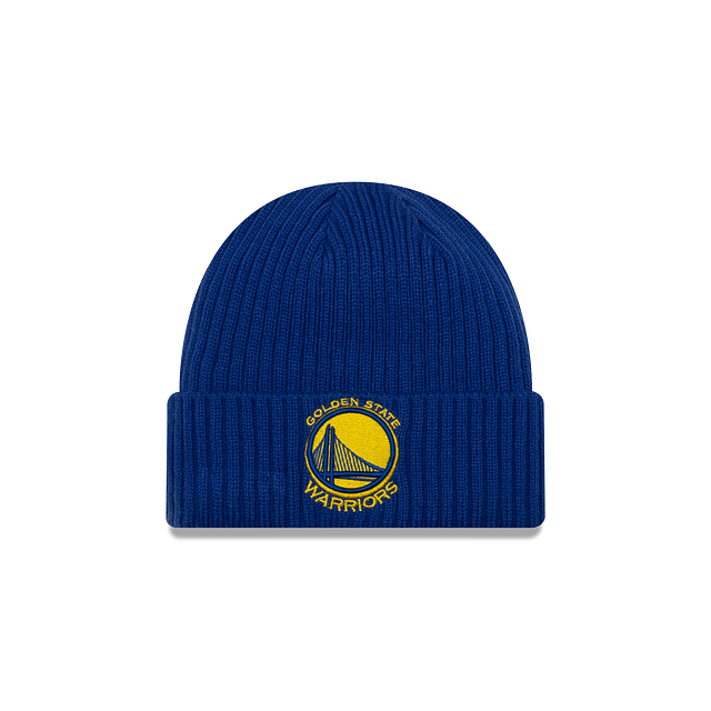 Golden State Warriors NBA New Era Men Royal Core Classic Cuff Knit Beanie product image 1, provided for visual reference and