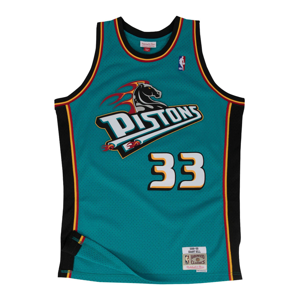 Grant Hill Detroit Pistons NBA Mitchell & Ness Men Teal 1998-99 Hardwood Classics Swingman Jersey product image 2, provided