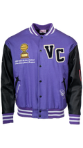 Vince Carter Toronto Raptors NBA Mitchell & Ness Men’s Purple Black Varsity Jacket product image 1, provided for visual