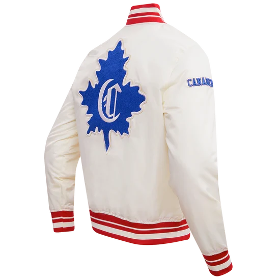 Montreal Canadiens NHL Pro Standard Men Beige Retro Classic Rib Satin Jacket product image 4, provided for visual reference