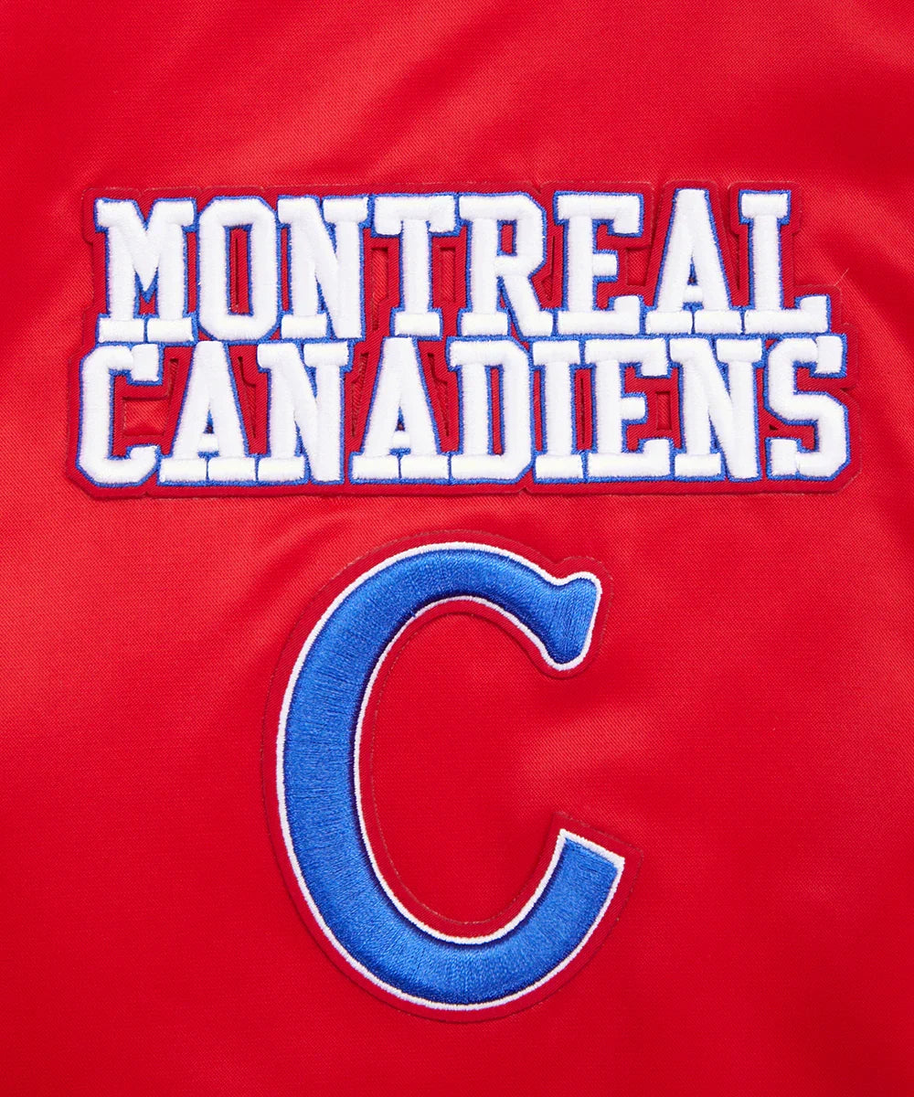 Montreal Canadiens NHL Pro Standard Men Red Retro Classic Rib Satin Jacket product image 8, provided for visual reference