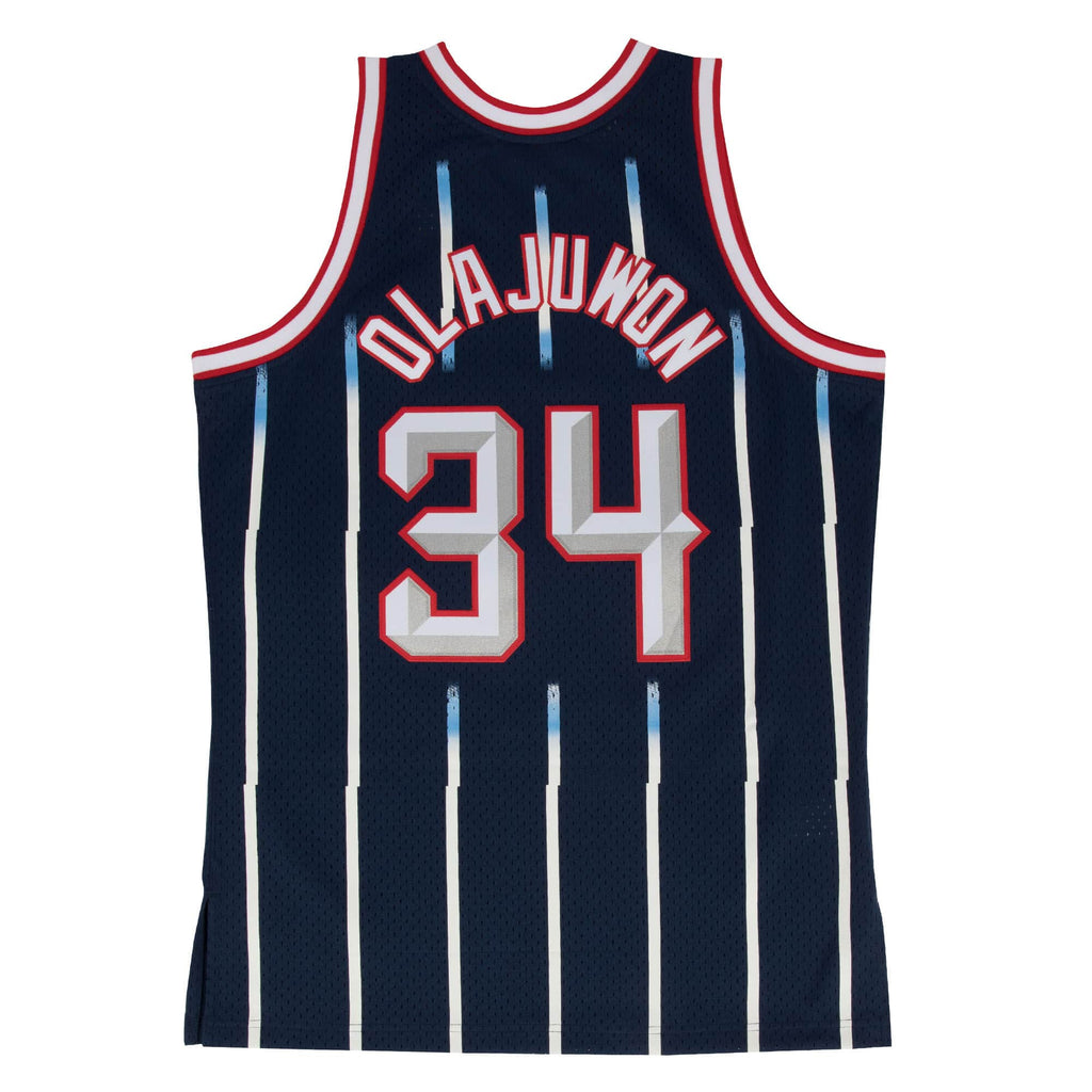 Hakeem Olajuwon Houston Rockets NBA Mitchell & Ness Men Navy 1996-97 Hardwood Classics Swingman Jersey product image 1,