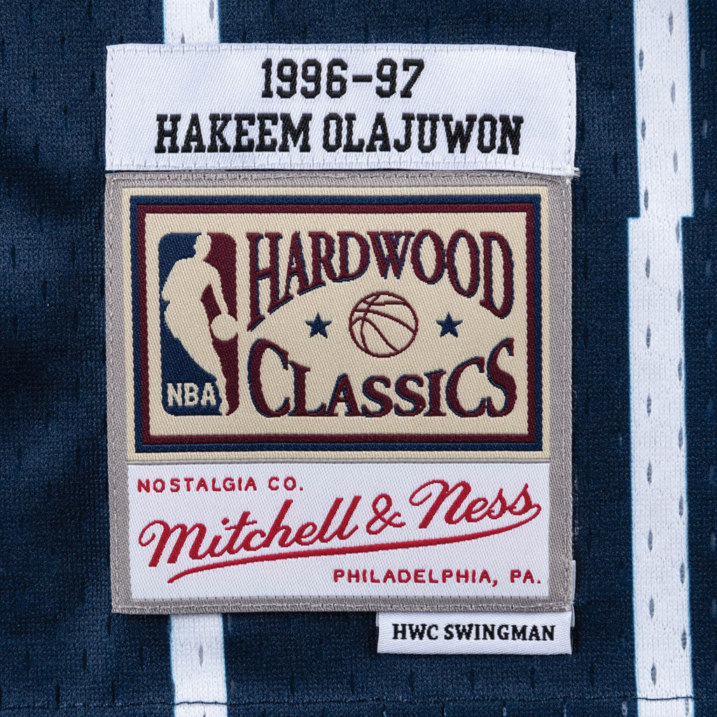Hakeem Olajuwon Houston Rockets NBA Mitchell & Ness Men Navy 1996-97 Hardwood Classics Swingman Jersey product image 3,