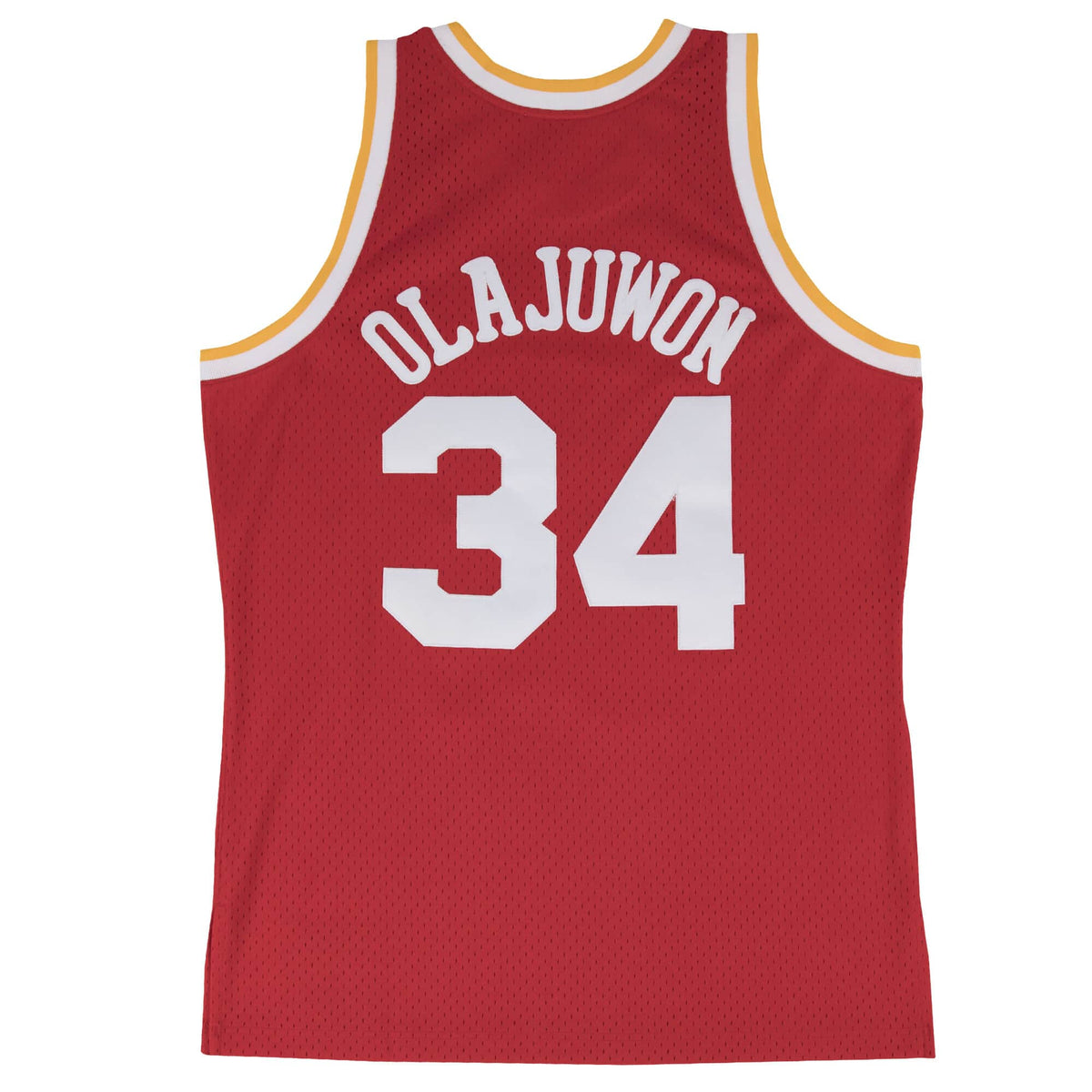 Hakeem Olajuwon Houston Rockets NBA Mitchell & Ness Men Scarlet 1993-94 Hardwood Classics Swingman Jersey product image 1,