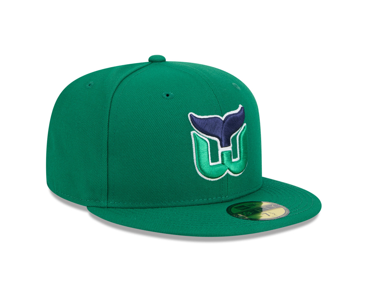 Hartford Whalers NHL New Era Men Green 59Fifty Core Fitted Hat product image 4, provided for visual reference and product