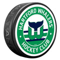 Hartford Whalers NHL Vintage Textured Hockey Puck product image 1, provided for visual reference and product detail review