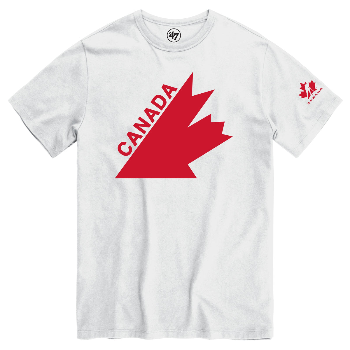 Hockey Canada Hockey IIHF 47 Brand Men White 1976 Logo Imprint Fan T-Shirt product image 1, provided for visual reference