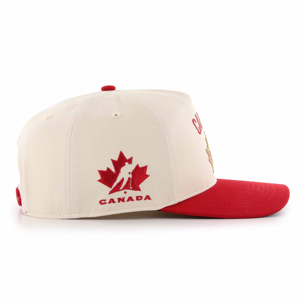 Hockey Canada IIHF 47 Brand Men Beige/Red Sure Shot Hitch Snapback Hat product image 3, provided for visual reference and