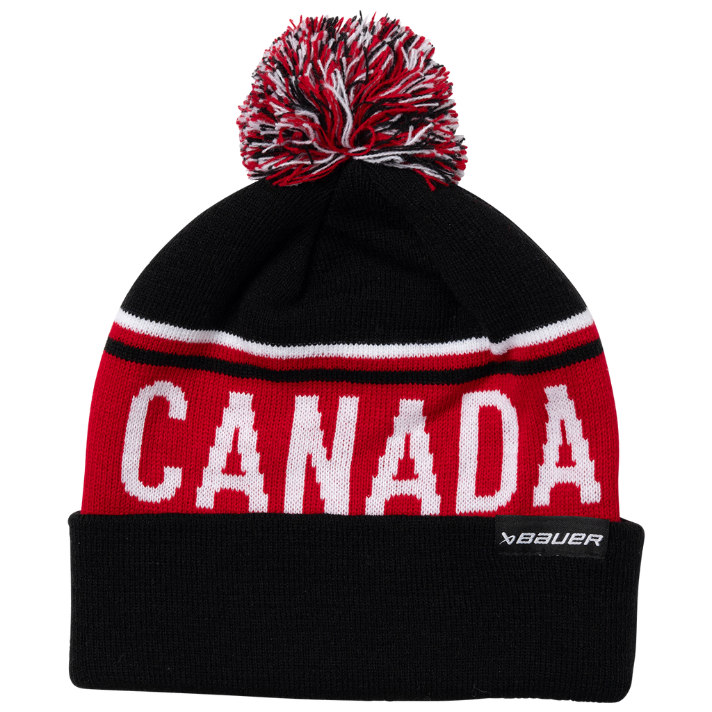 Hockey Canada IIHF Bauer Men Black Cuff Pom Knit product image 2, provided for visual reference and product detail review