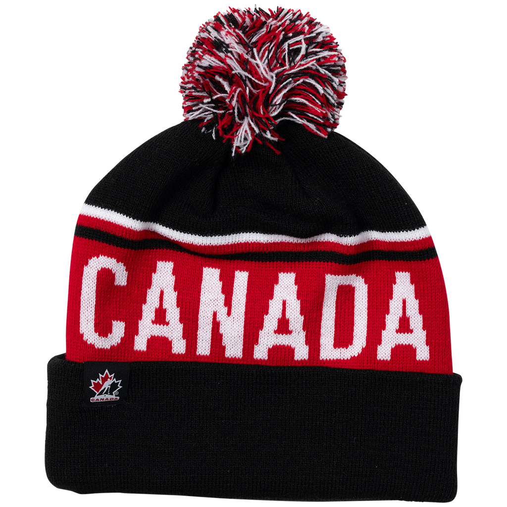 Hockey Canada IIHF Bauer Men Black Cuff Pom Knit product image 1, provided for visual reference and product detail review