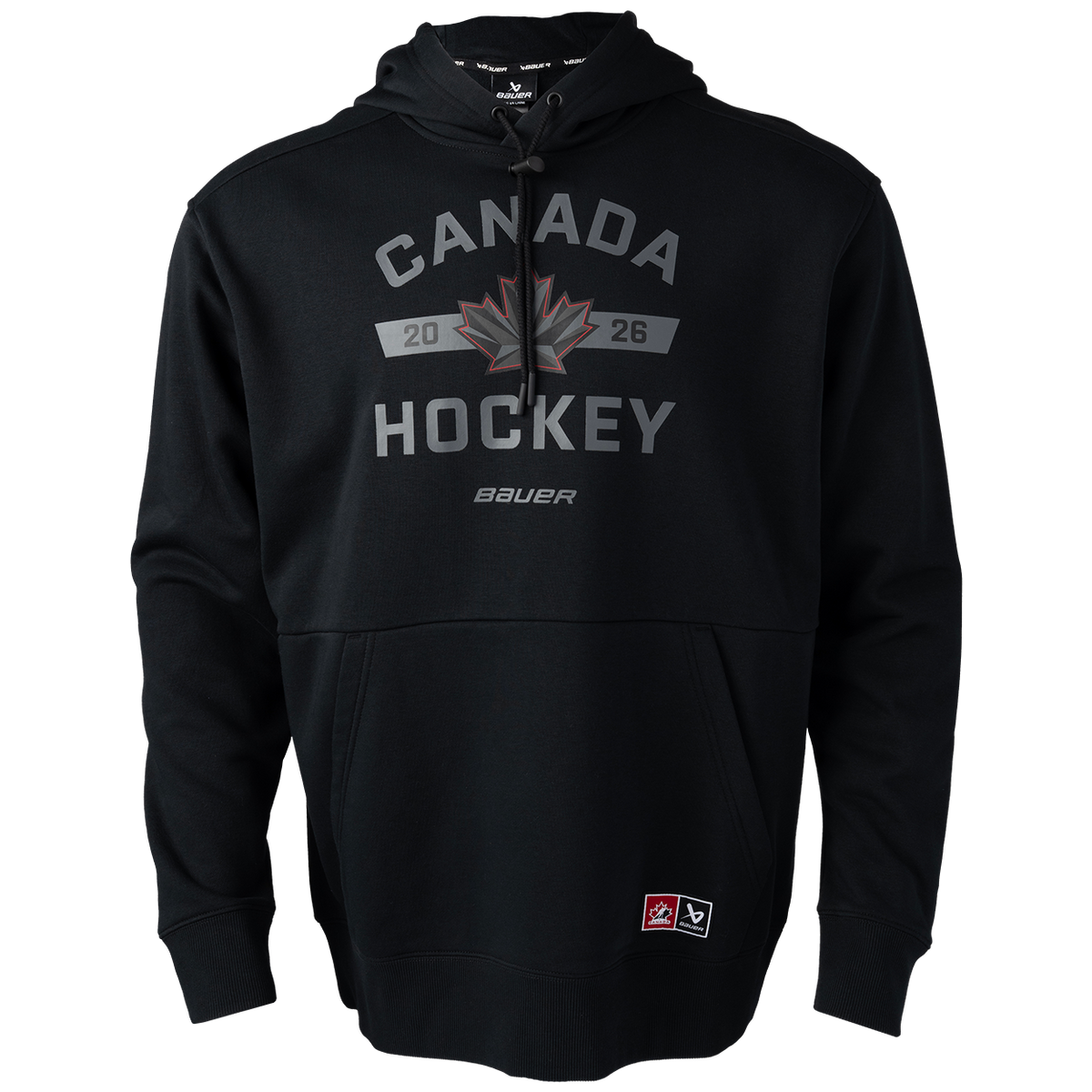 Hockey Canada IIHF Bauer Men Black Pullover Hoodie product image 1, provided for visual reference and product detail review
