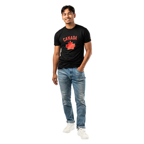 Hockey Canada IIHF Bauer Men Black Graphic One Leaf T-Shirt product image 2, provided for visual reference and product
