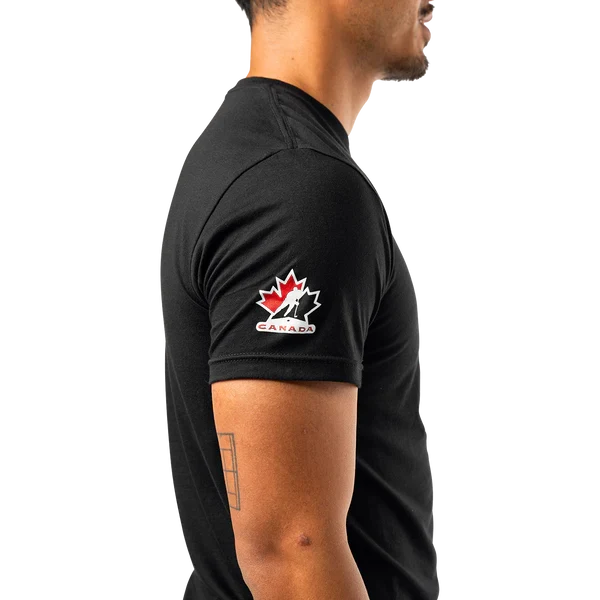 Hockey Canada IIHF Bauer Men Black Graphic One Leaf T-Shirt product image 4, provided for visual reference and product
