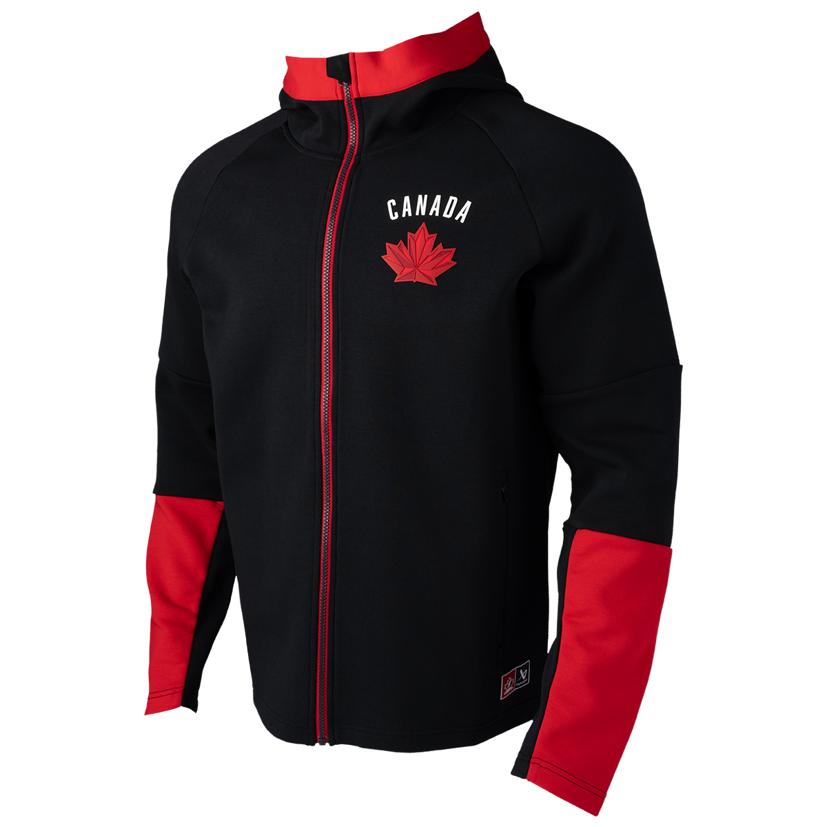 Hockey Canada IIHF Bauer Men Black Performance Full Zip Hoodie product image 3, provided for visual reference and product
