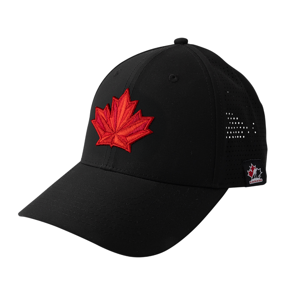 Hockey Canada IIHF Bauer Men Black Performance Adjustable Hat product image 1, provided for visual reference and product