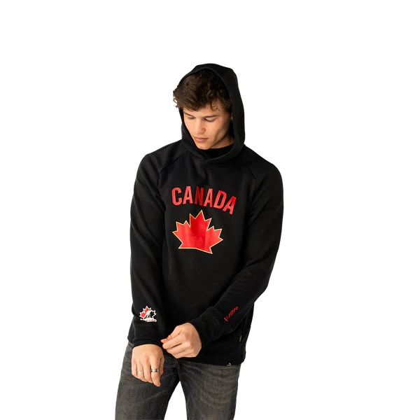 Hockey Canada IIHF Bauer Men Black Premium Pullover Hoodie product image 1, provided for visual reference and product detail