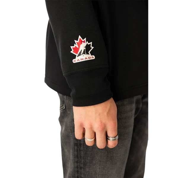 Hockey Canada IIHF Bauer Men Black Premium Pullover Hoodie product image 4, provided for visual reference and product detail