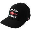 Hockey Canada IIHF Bauer Men Black Elastafit Stretch Fit Hat product image 1, provided for visual reference and product