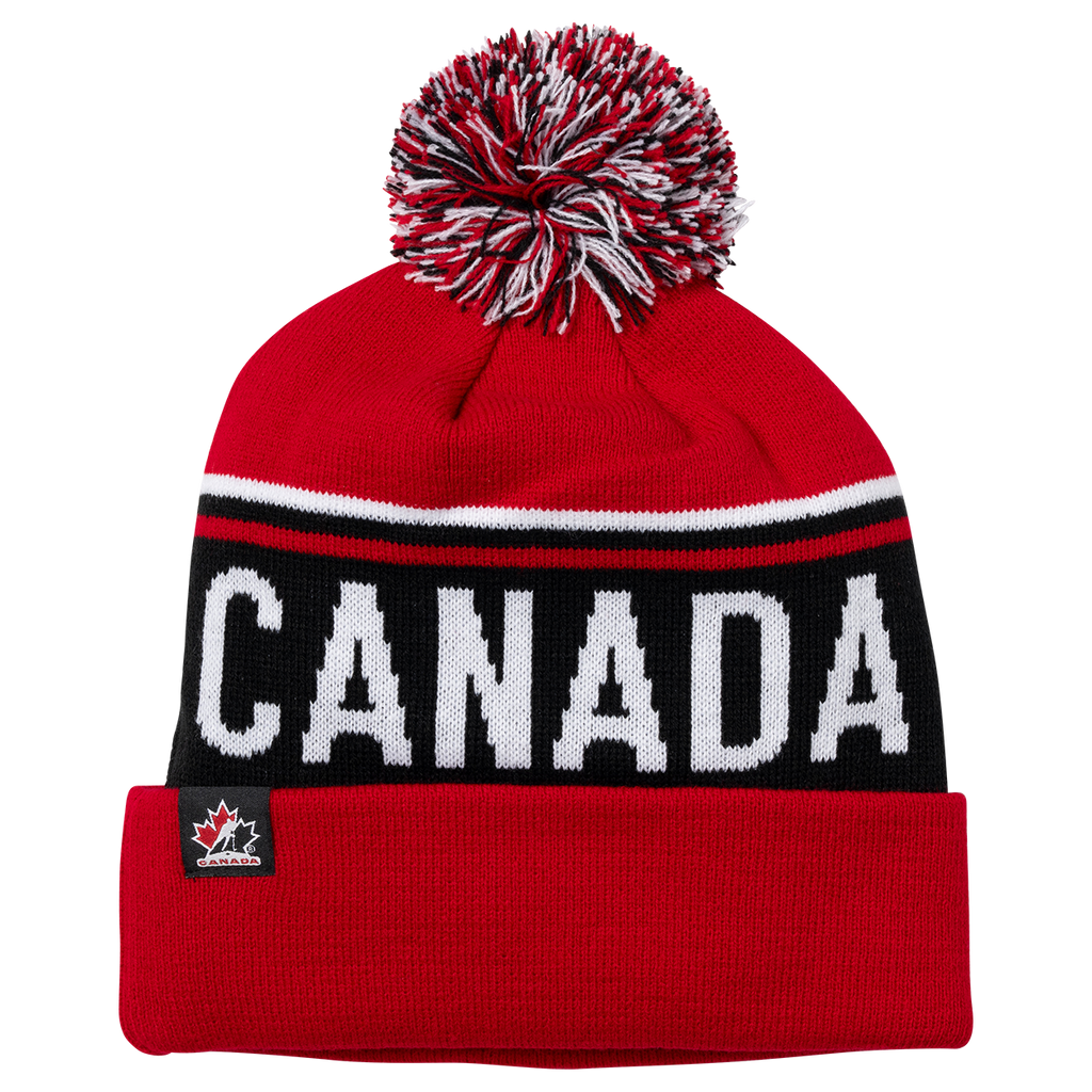 Hockey Canada IIHF Bauer Men Red Cuff Pom Knit product image 1, provided for visual reference and product detail review