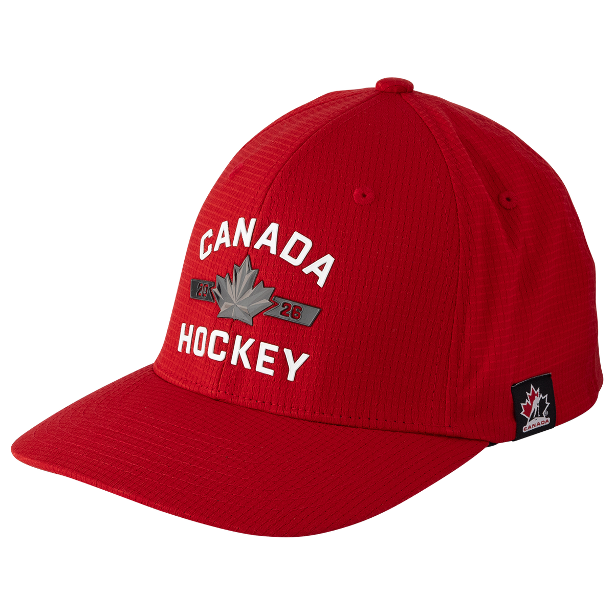 Hockey Canada IIHF Bauer Men Red Elastafit Stretch Fit Hat product image 1, provided for visual reference and product detail