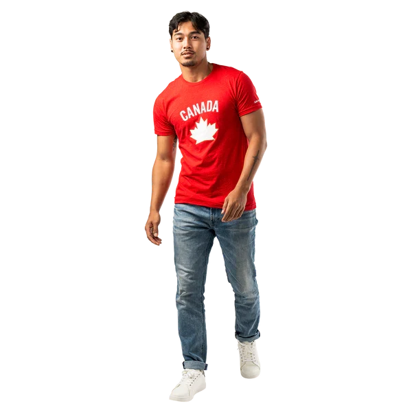 Hockey Canada IIHF Bauer Men Red Graphic One Leaf T-Shirt product image 1, provided for visual reference and product detail
