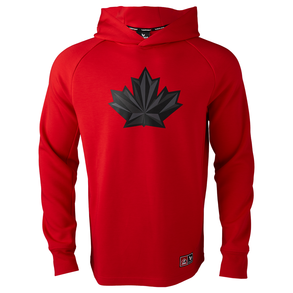 Hockey Canada IIHF Bauer Men Red Performance Pullover Hoodie product image 1, provided for visual reference and product