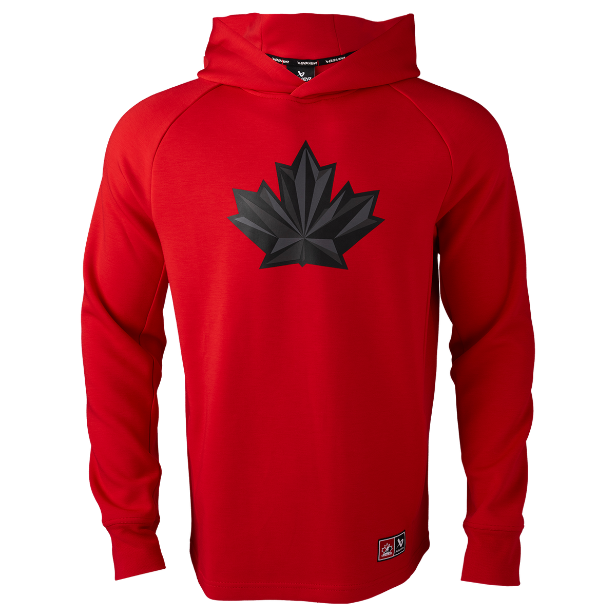 Hockey Canada IIHF Bauer Men Red Performance Pullover Hoodie product image 1, provided for visual reference and product
